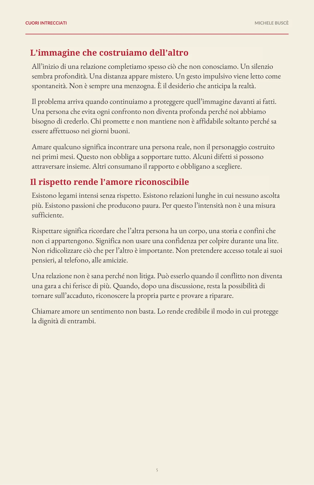 Pagina dell’anteprima dedicata al rispetto nelle relazioni
